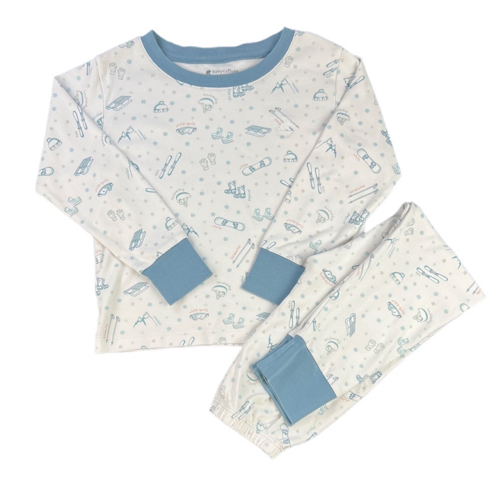 BABY COTTONS Boys 2 Pc Pima Long Sleeve Ski Pajama Set - 4Y